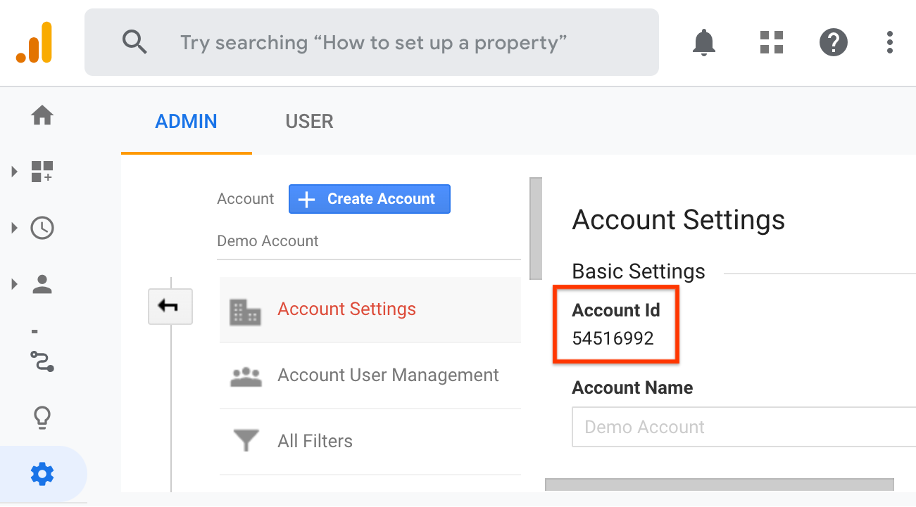 Google Analytics Account ID