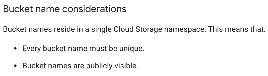 Cloud Storage Bucket Name