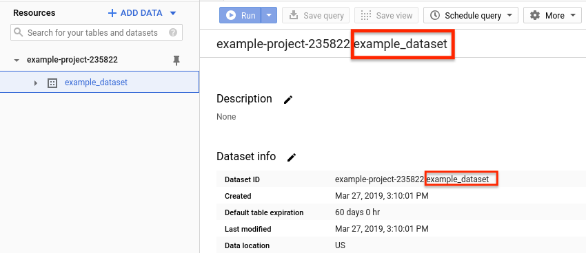 BigQuery Dataset ID